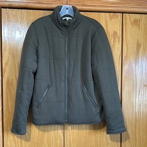 Olive Green Knit Puffer Jacket